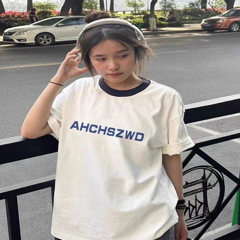 티셔츠 데일리 레터링 반팔 여자 데일리 오버핏