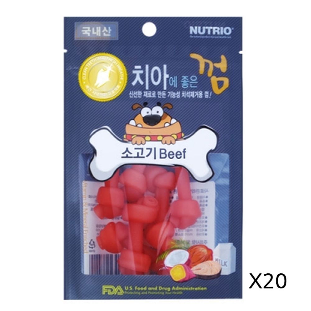 강아지 치석껌 소고기 80g 20P 반려견 치석관리 간식