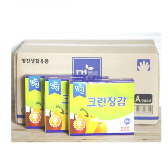 BOX 명진 크린장갑 (24x28cm) 200매 20개입 위생장갑