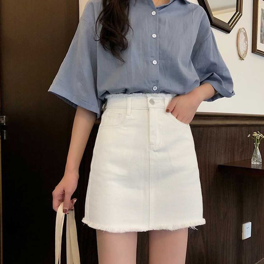 하기 하이웨스트 WE 데님 하프클럽 스타일 코