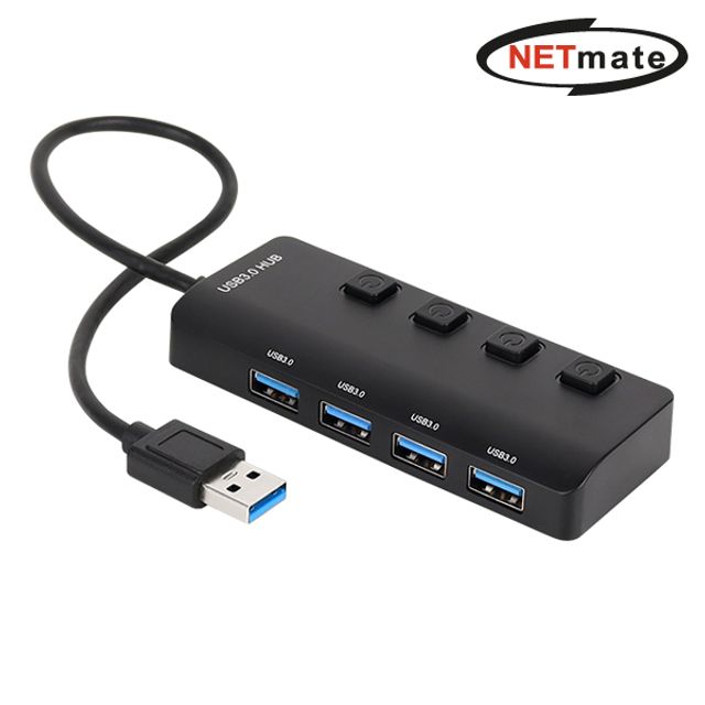 넷메이트 NM-UBA302 USB3.0 4포트 허브 무전원