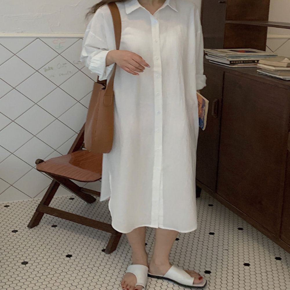 여성 5컬러 베이직 봄 여름 가을 셔츠원피스 롱원피스