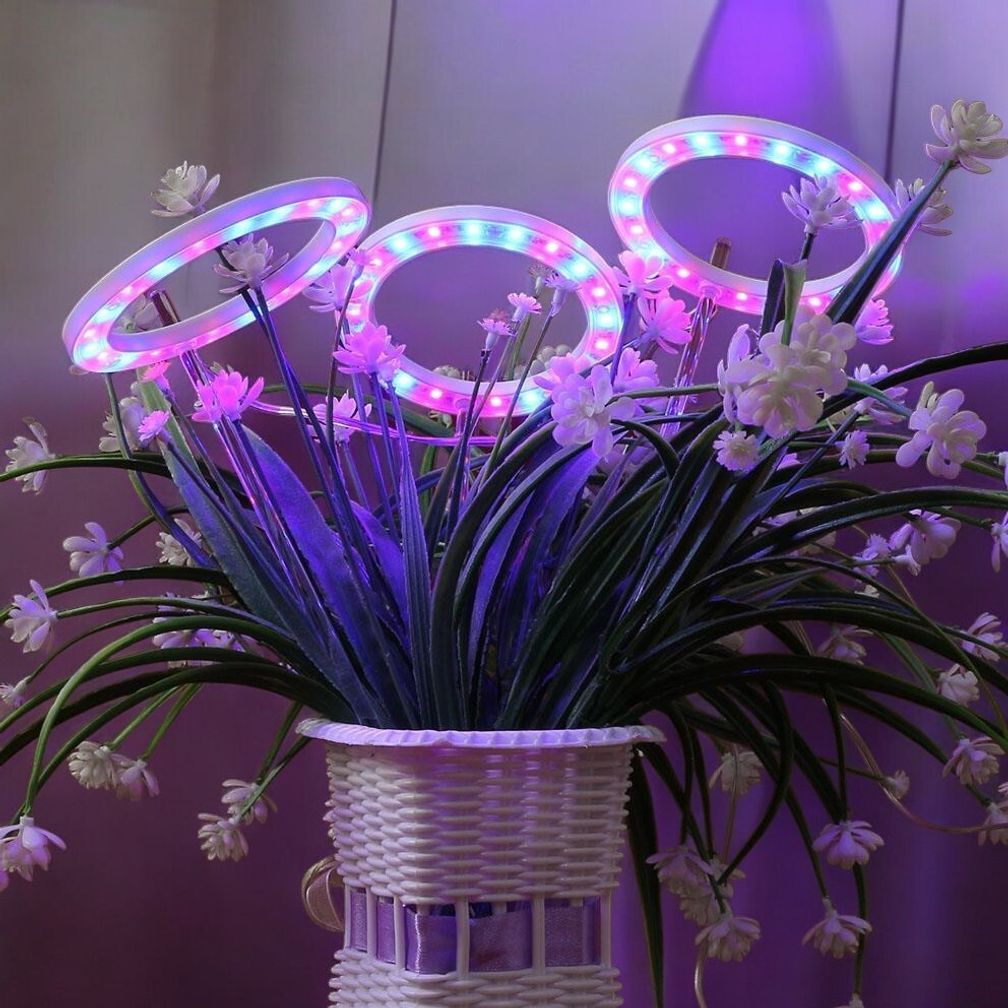 게더릭 화분 LED 식물등 (3헤드) (레드+블루)
