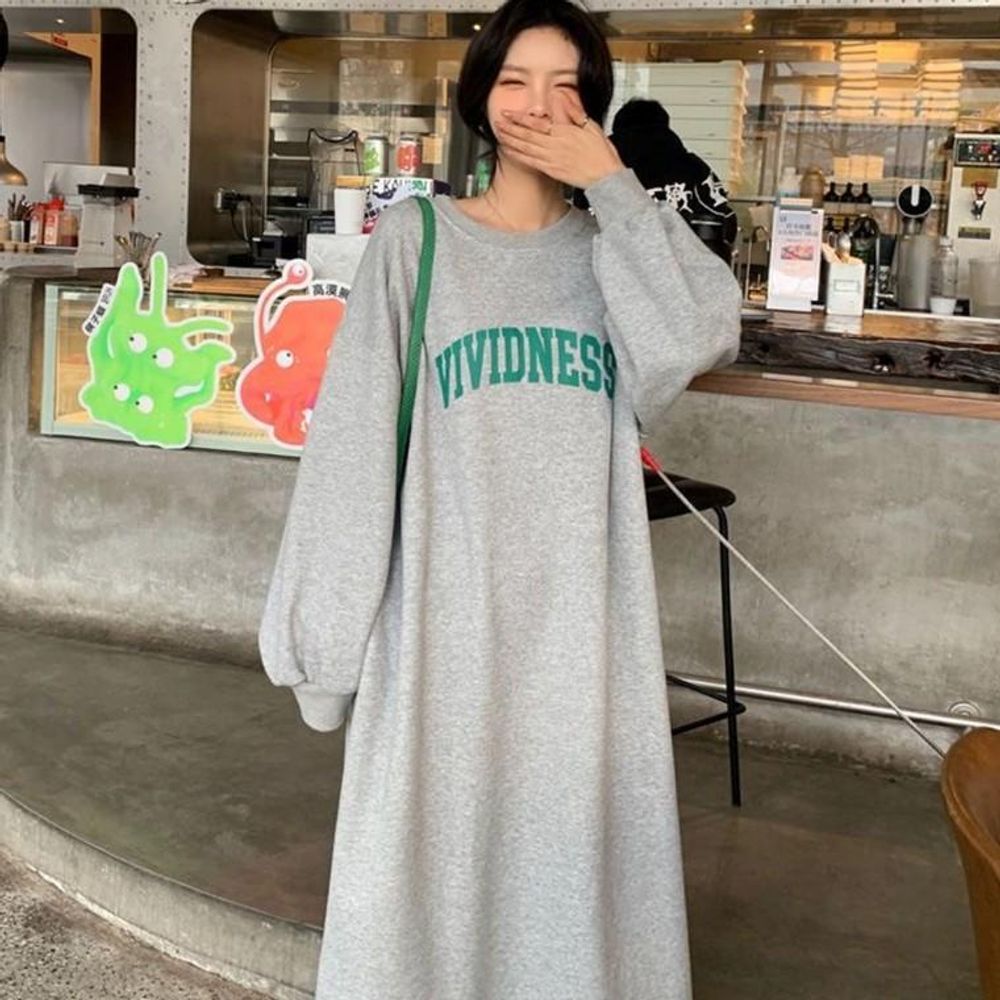 레니아 캐주얼 기모 롱 원피스 2307