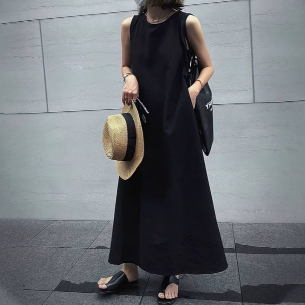 민소매 여자 롱원피스 편한 데일리 여름 코디아이템