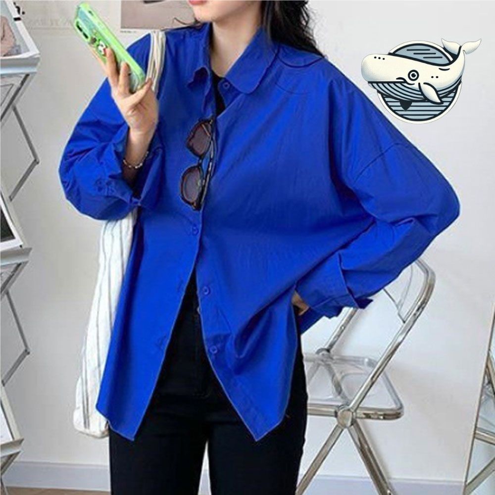 여름 루즈핏 블루 셔츠 데일리 스타일링 바캉스