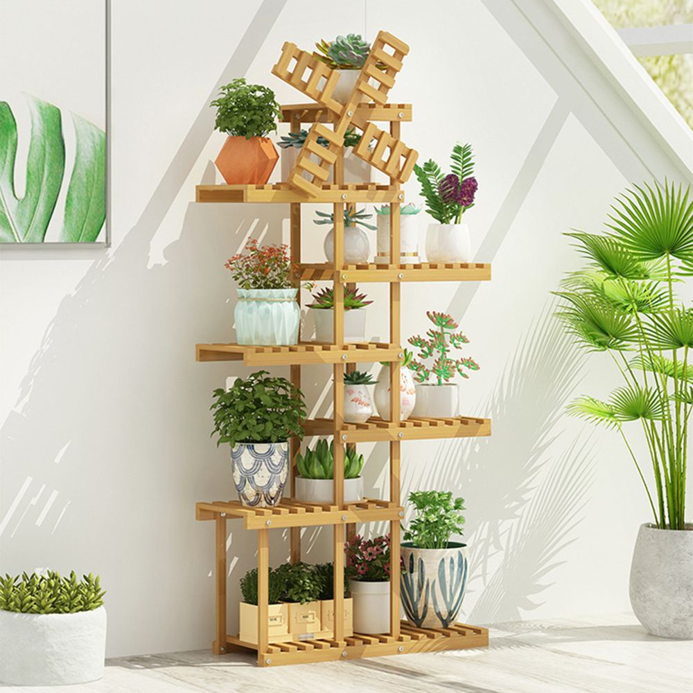 7단 A 대나무 60cmx24.5cmx138cm 풍차 오크 진열대