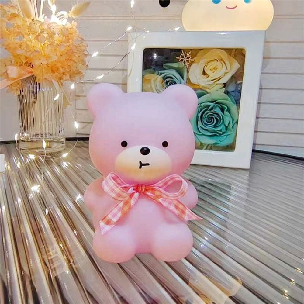 LED 동물 탁상램프 (분홍색 아기곰+리본포함) 10개