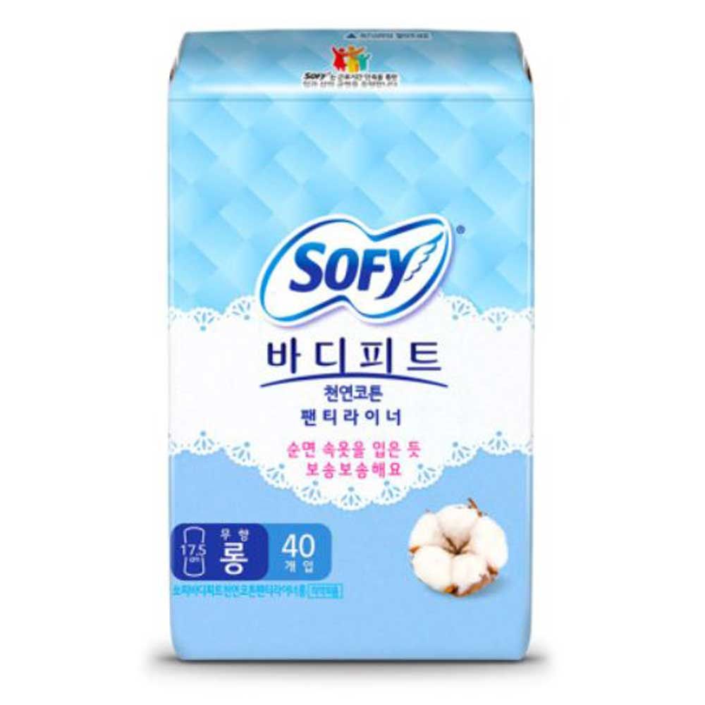 쏘피 바디피트 천연코튼 팬티라이너 무향 롱 40입x6개