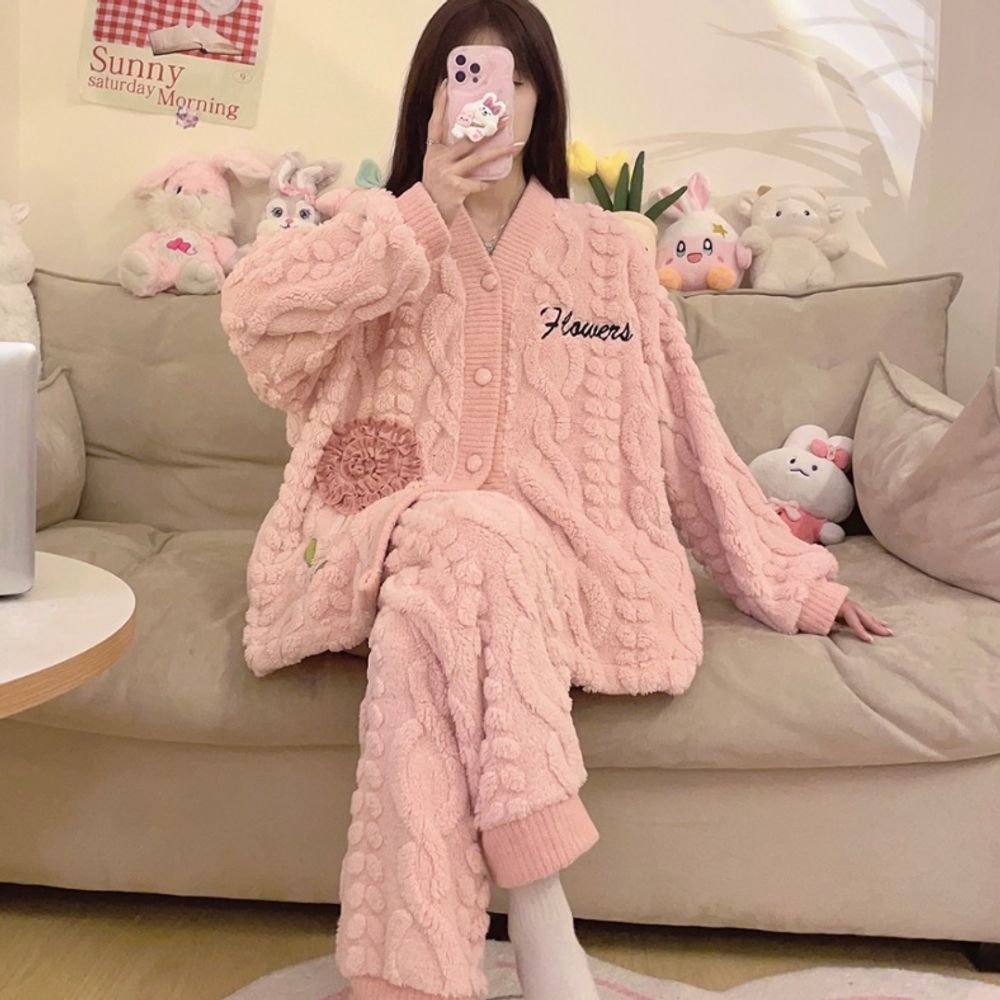 여성 극세사 간절기 잠옷 홈웨어 부드럽고