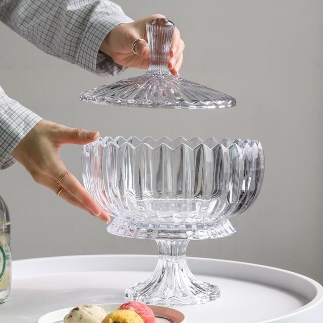 뷔페 진열용 유리 용기 플레이팅 보관 상자 음식 보관함