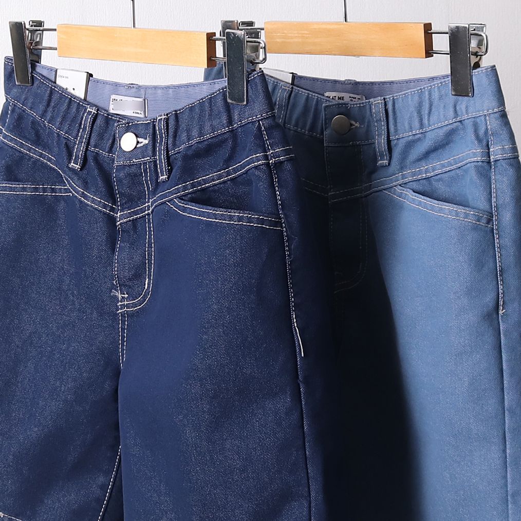 데님 브이 숏팬츠 빅사이즈미시옷 마담옷 여성의
