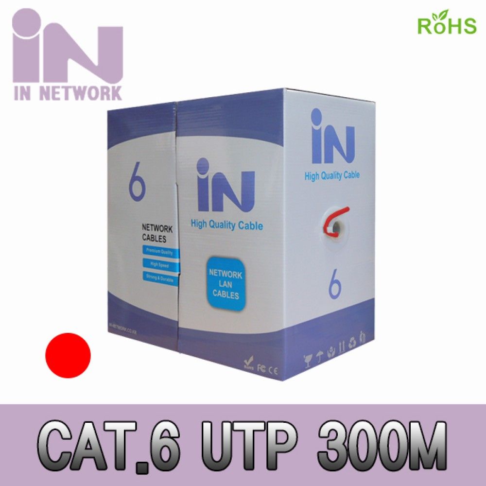 인네트 JSJS6UTP300MR CAT.6 UTP 300M 빨강 JSL158