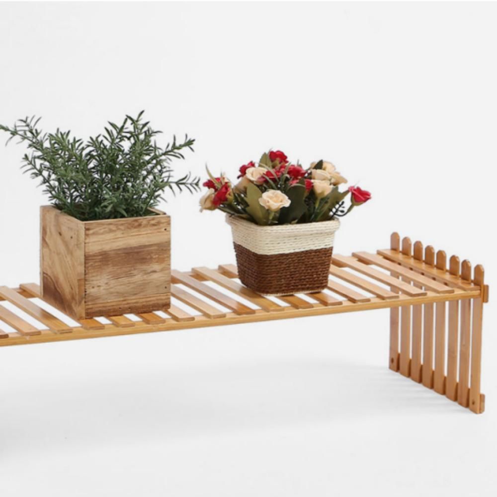 1단 화분 진열대 정리 대나무 다육이 인테리어 57cm