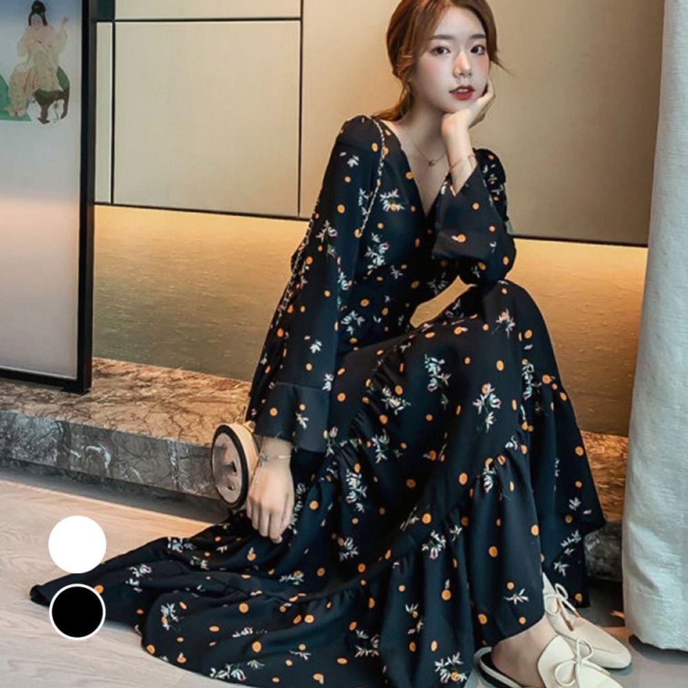 예쁜 패턴 원피스 여성 디자인 여름 면 플레어