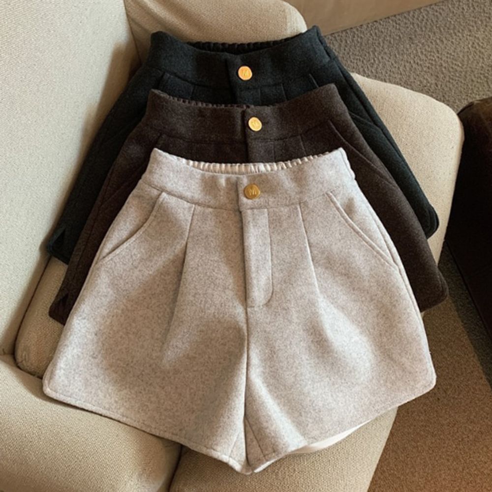 하이웨스트 여성 데일리 핀턱 반바지