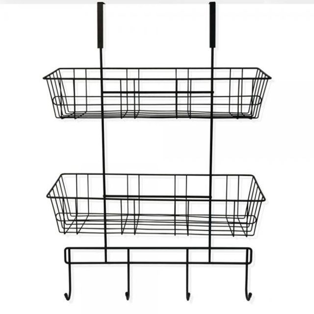 도어행거 방문 옷걸이 2단 바스켓 수건걸이