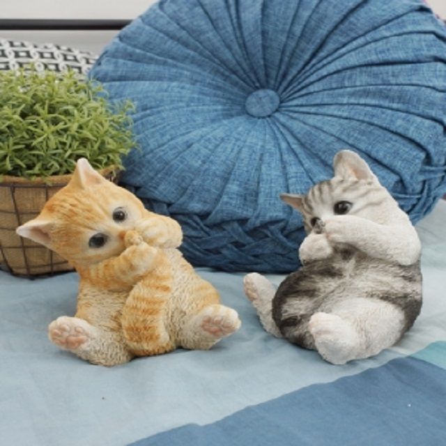 인테리어 장식인형 소품 귀여운 꼬리 고양이  2색