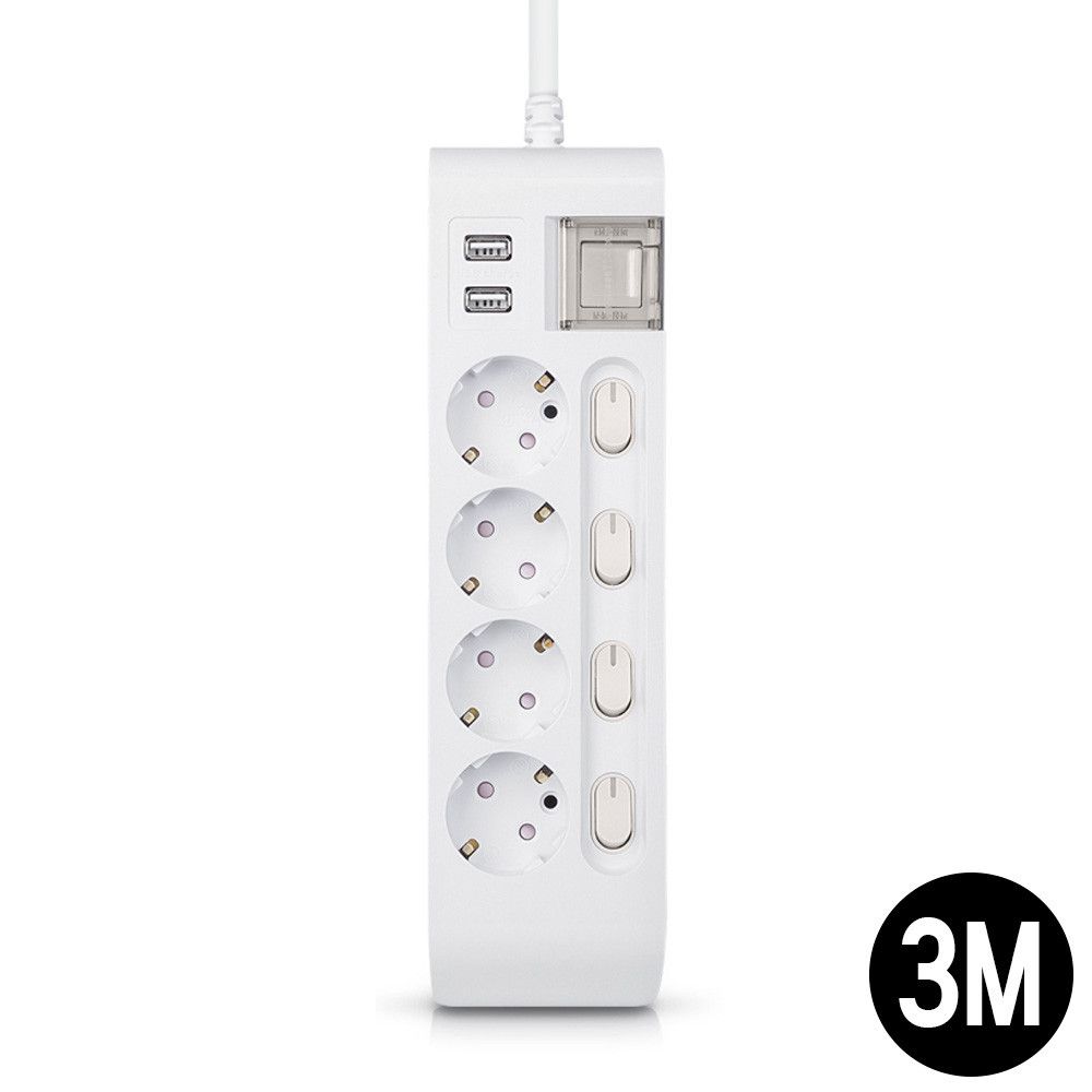 멀티탭 선이 굵어 안전한 USB 2구 4구 3M 16A