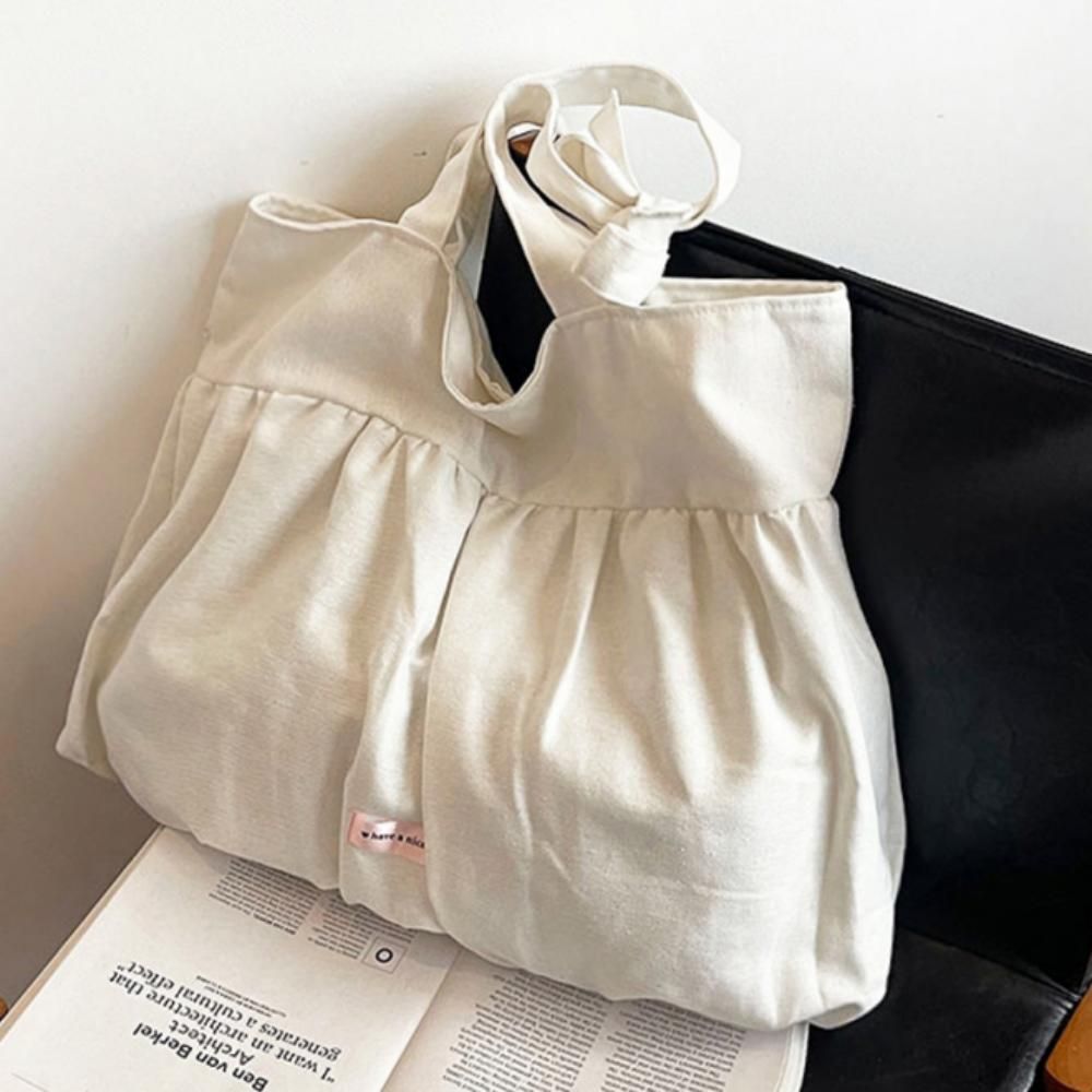 캔버스 숄더백 가방 여성 데일리 심플 가벼운 주름