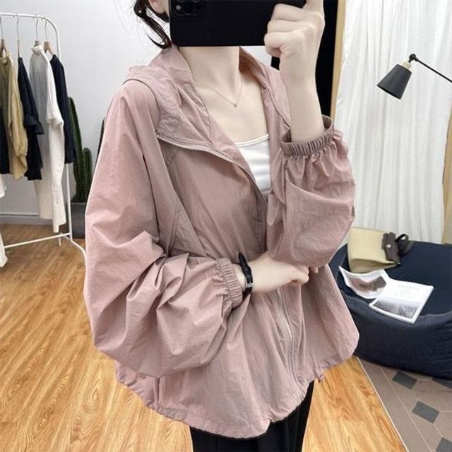 은창)베이직 이너 포켓 아노락 바람막이 집업 점퍼 잠