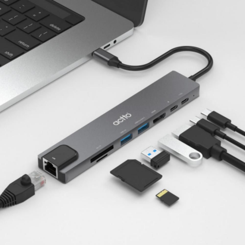 USB C타입 허브 멀티 충전 포트 노트북 그레이