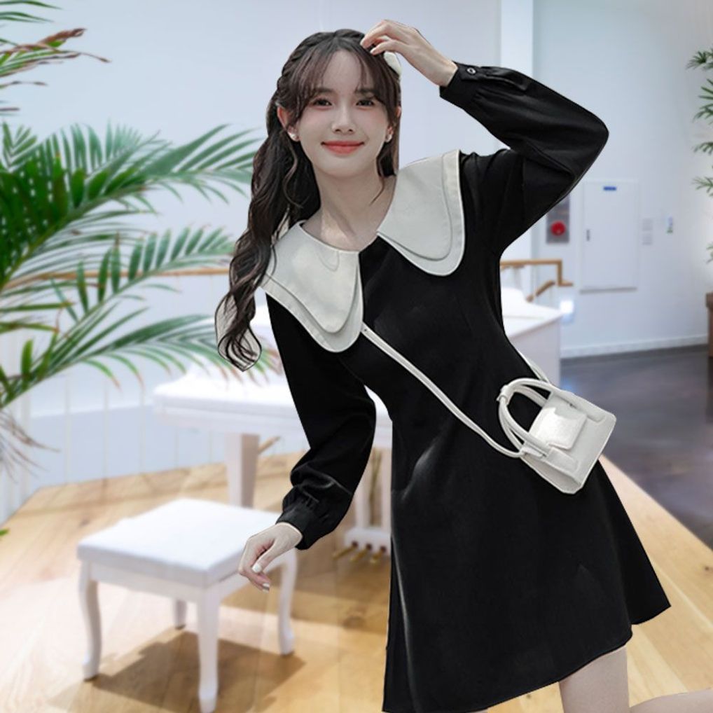 카라 원피스 여성 호텔 여행 스커트 긴팔 A라