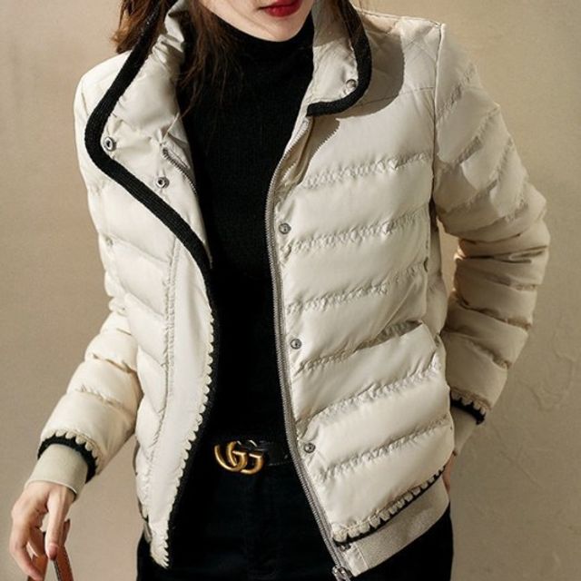블랙베이지배색 패딩 자켓 아우터 점퍼 GD21