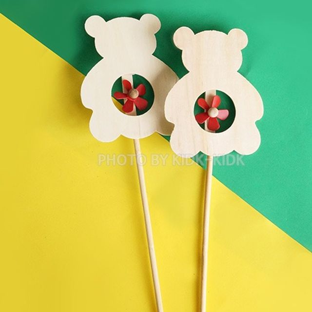 소품만들기 나무바람개비 (곰) 100개