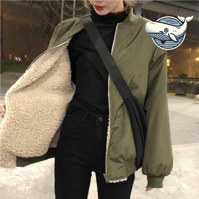 여성 양면 후리스 점퍼 부드러운 배색 패딩