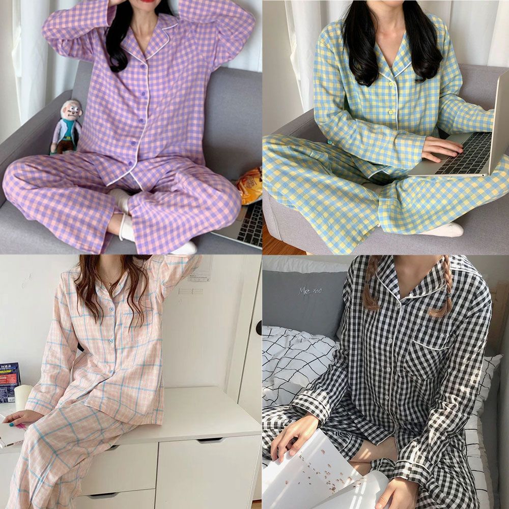 순면 파자마 사계절 미니 커플 상하의 긴바지