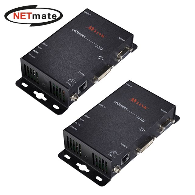 NETmate DVI + RS232 1대1 리피터 최대 100M(RJ45)