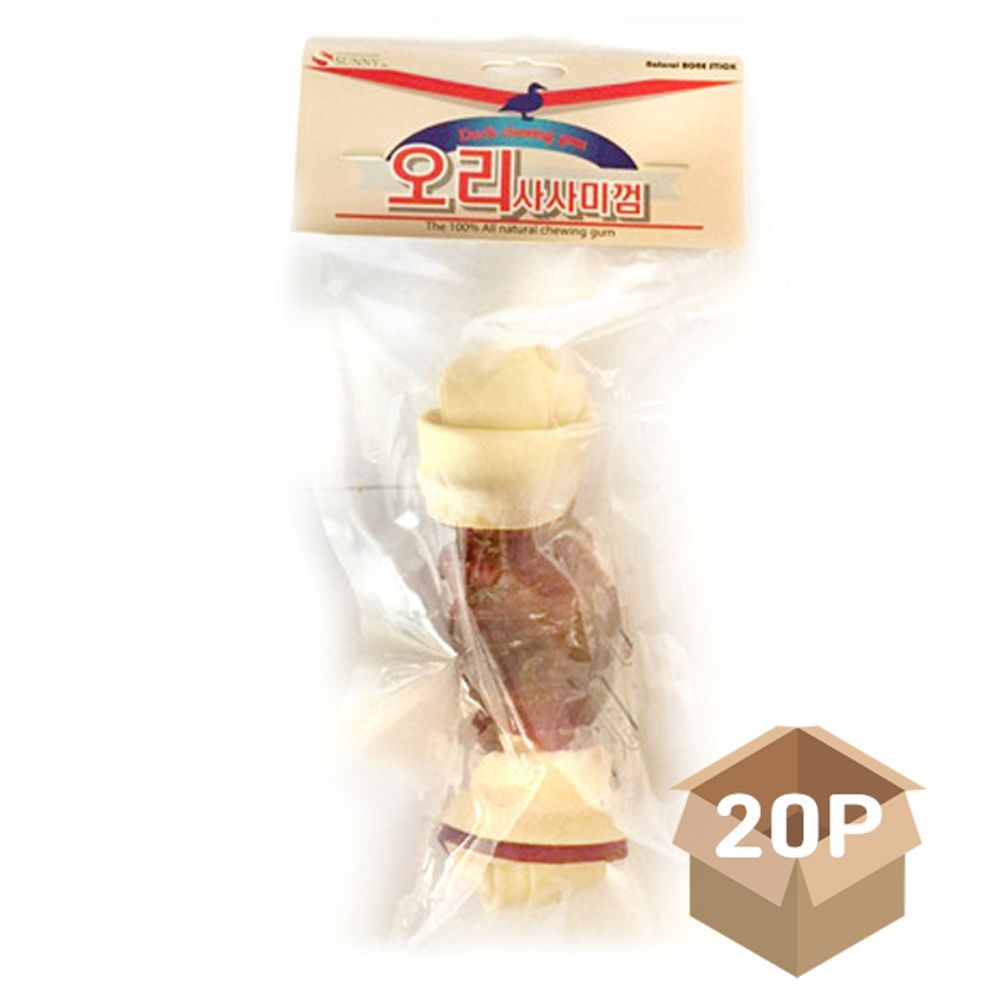 강아지 저지방 소가죽 일상 오리껌 7인치 20P 치석 개
