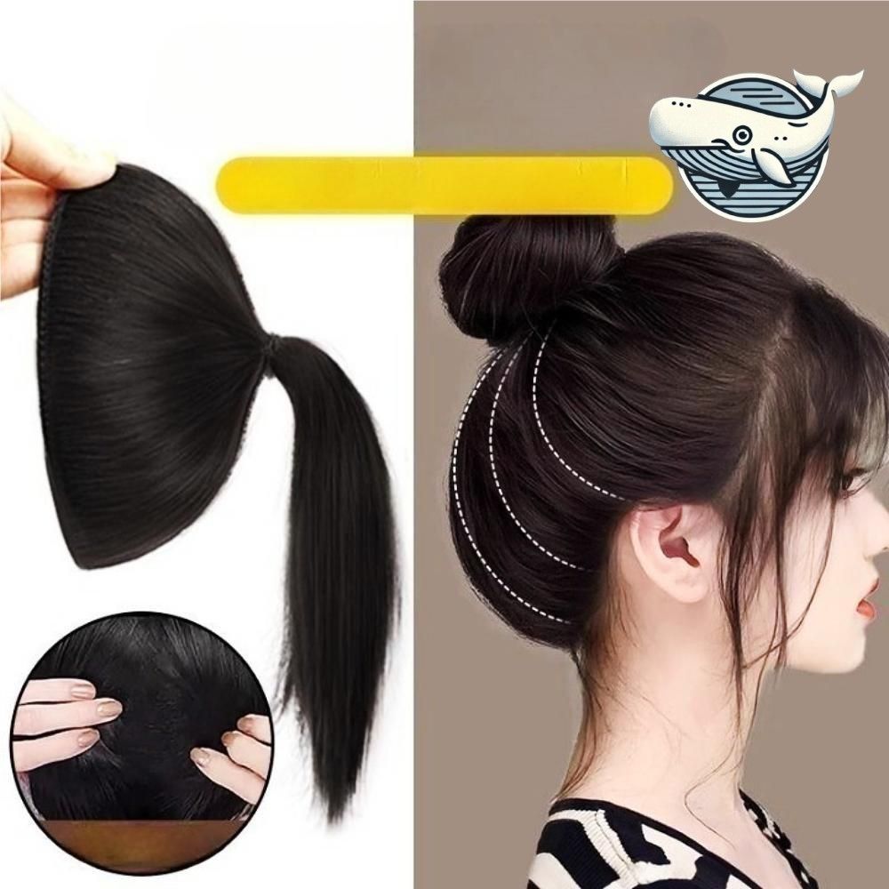 자연스러운 스타일 똥머리 가발 볼륨 자켓