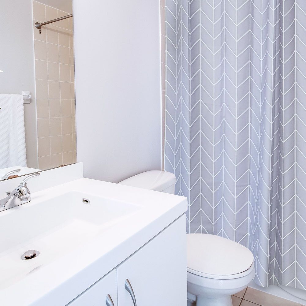 방수커튼 블루 욕조커튼 욕실커튼 헤링본 샤워 커튼 중