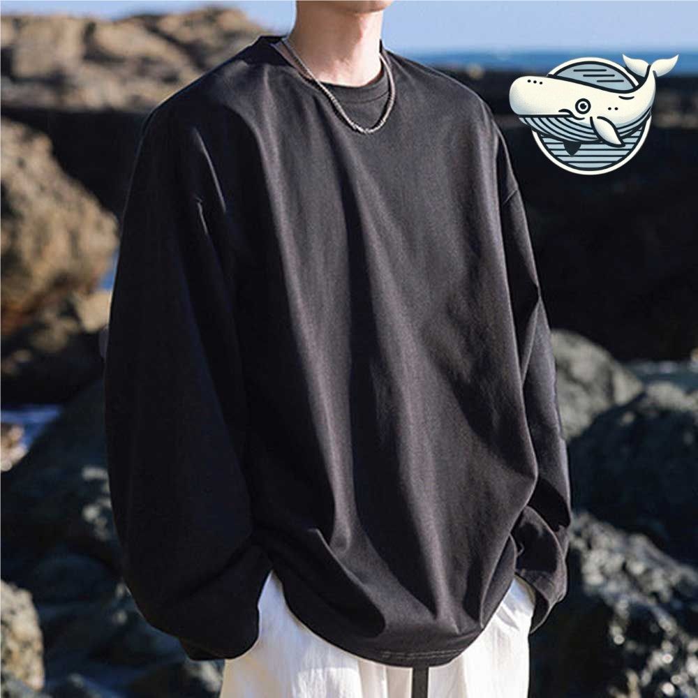 편안한 순면 오버핏 긴팔티 데일리 라운드넥