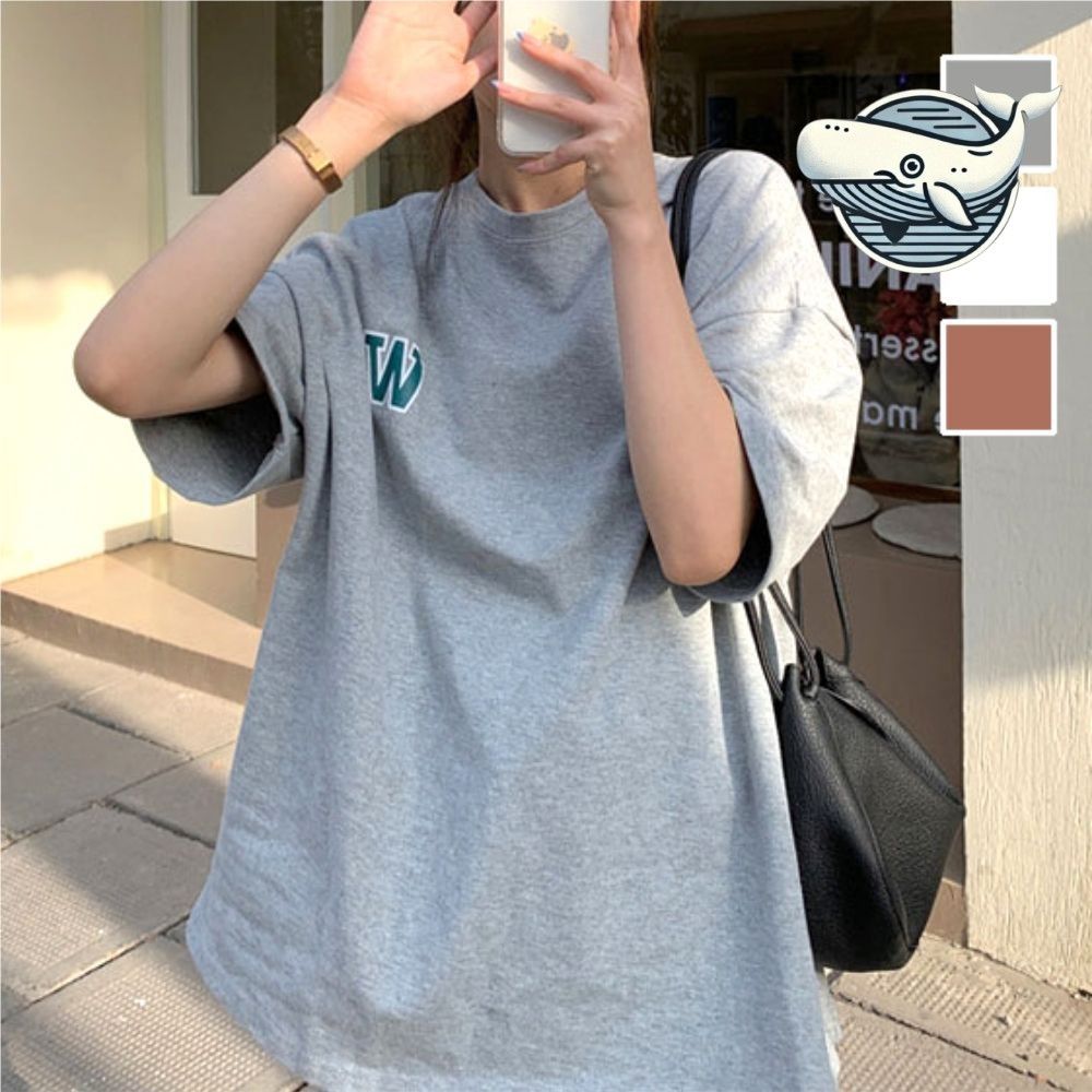 여름 쿨링 오버핏 여성 티셔츠 캐주얼 심플