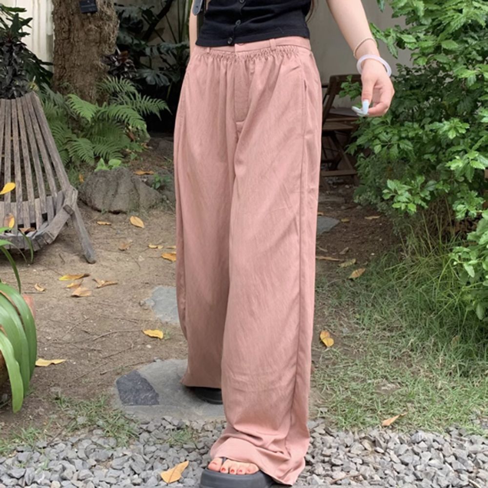 밴딩 와이드 데일리바지 여성 패션바지 슬랙스