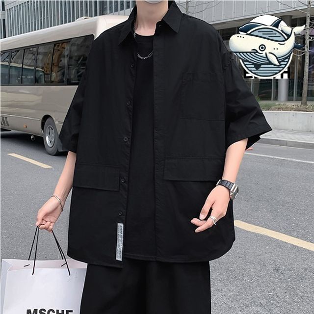 편안한 오버핏 남성 반팔 셔츠 여름 캐주얼
