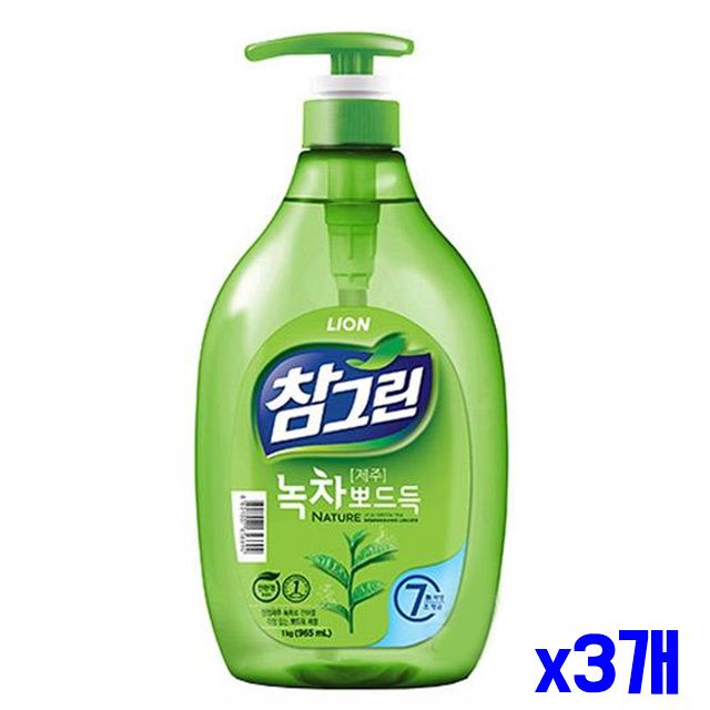 1종 x3개 1kg 녹차 참그린 뽀드득 주방세제 주방세제
