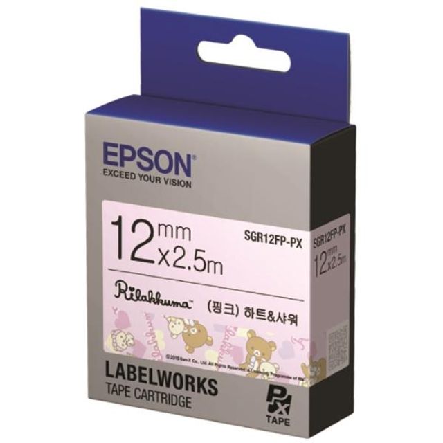 EPSON)라벨프린터리본 리락쿠마(SGR12FP)분홍/흑문자