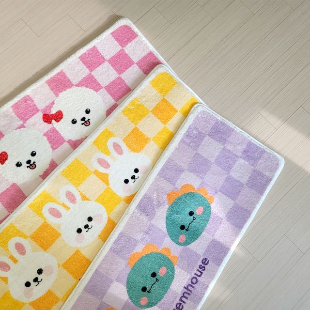 설렘하우스 제작 체커보드 극세사 주방매트 40x120cm