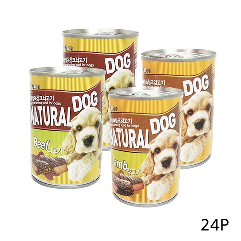 강아지 청크 내추럴독 일상 400g 24P 습식 사료 통조