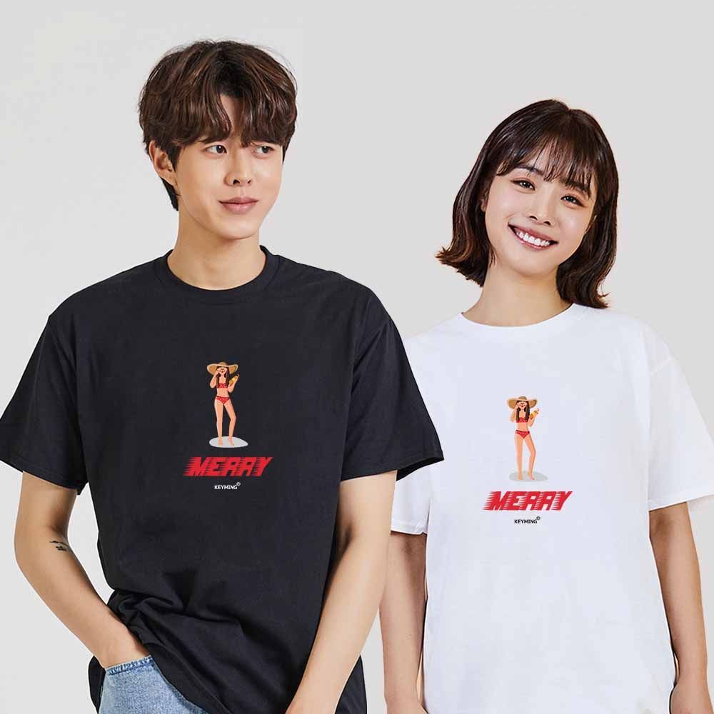 비키니 디지털프린팅 인쇄티셔츠 반팔티 오버핏
