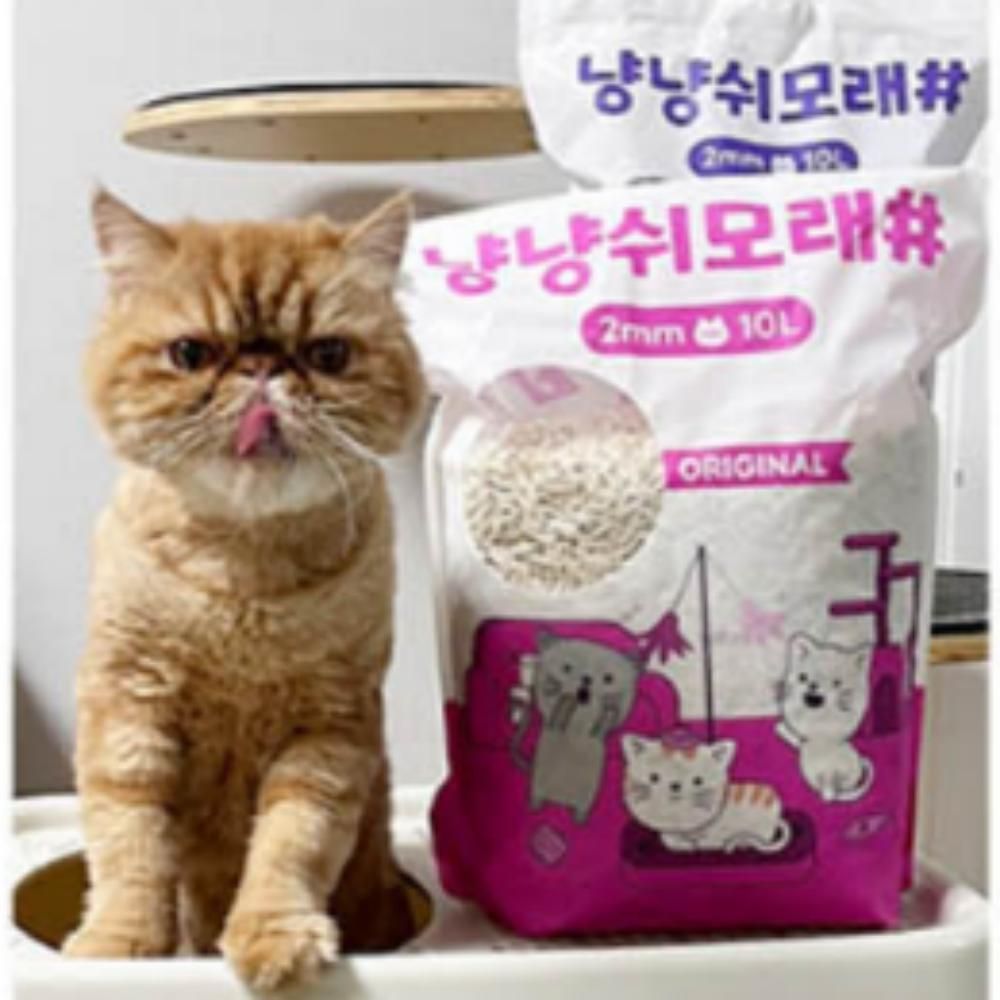 고양이 가는입자 두부 모래 10L 4P 대용량 배변 화장