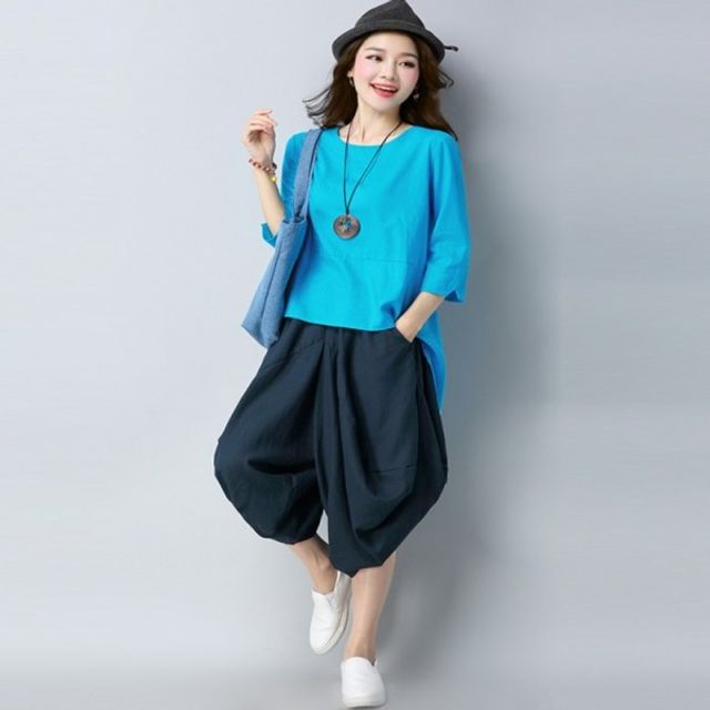 F2106 썸머 여름 기본 면마 데이 항아리 배기 할렘 통