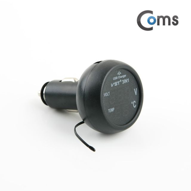 차량용 시가 테스터기(3 in 1)전압 온도 측정 USB 1P