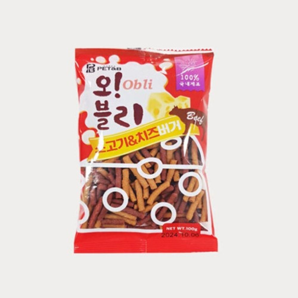 오블리 강아지 간식 애견간식 소고기치즈 100g 80개