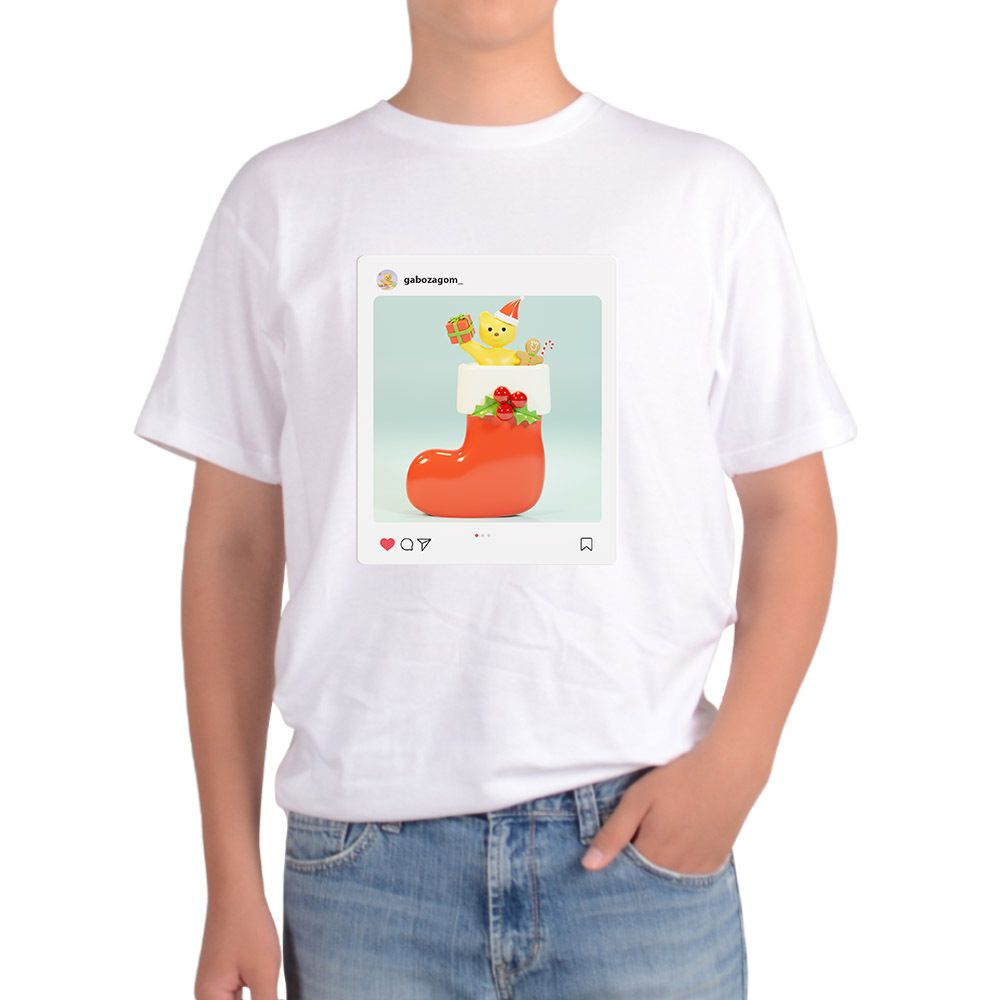 반팔티 가보자곰 산타양말곰 산타선물곰 인스타곰