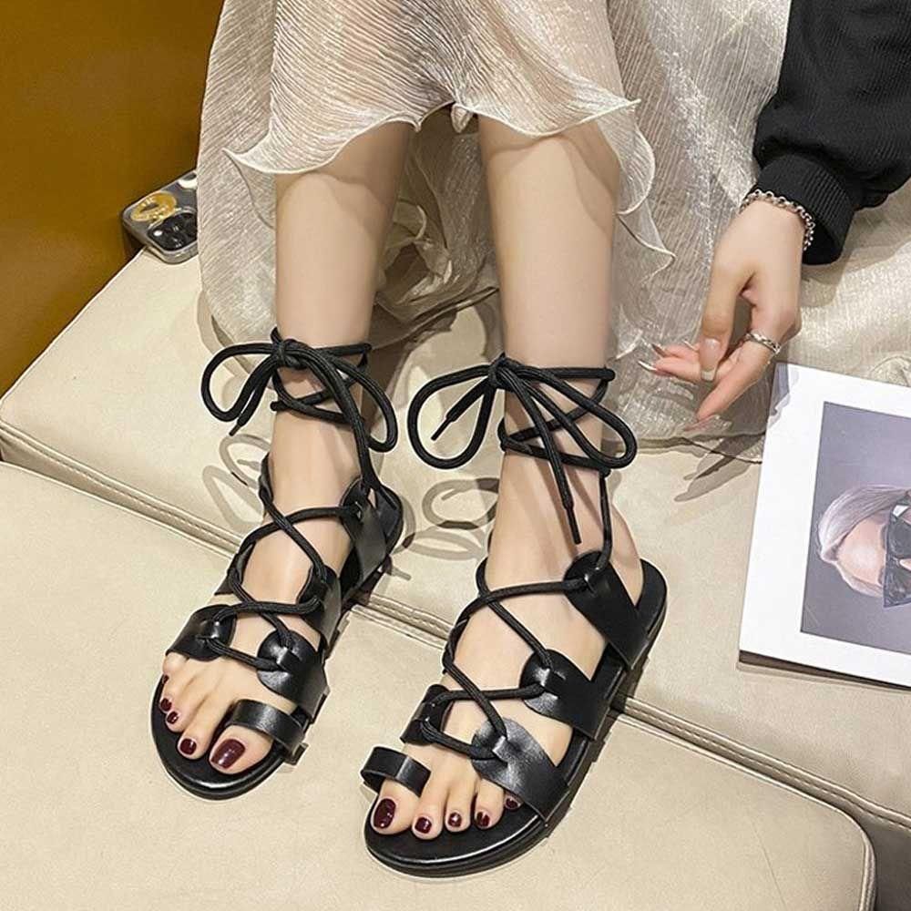 여성 엄지 쪼리 샌들 글래디에이터 끈신발 여름 코디